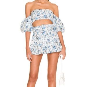 Majorelle SET- Valentina Crop Top & Shorts in Baroque Blue size XS